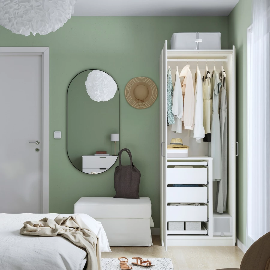 Платяной шкаф - IKEA PAX/FARDAL, 75x60x201 см, белый ПАКС/ФАРДАЛЬ ИКЕА (изображение №3)