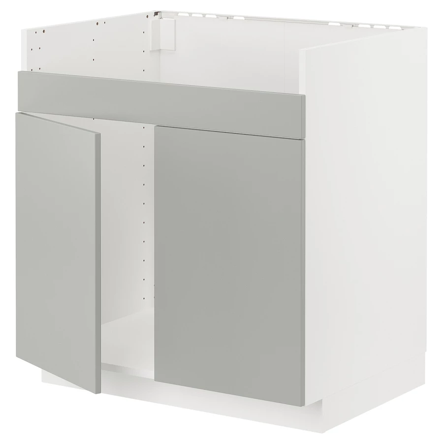 Напольный шкаф - METOD IKEA/ МЕТОД ИКЕА,  88х80 см, белый/светло-серый (изображение №1)