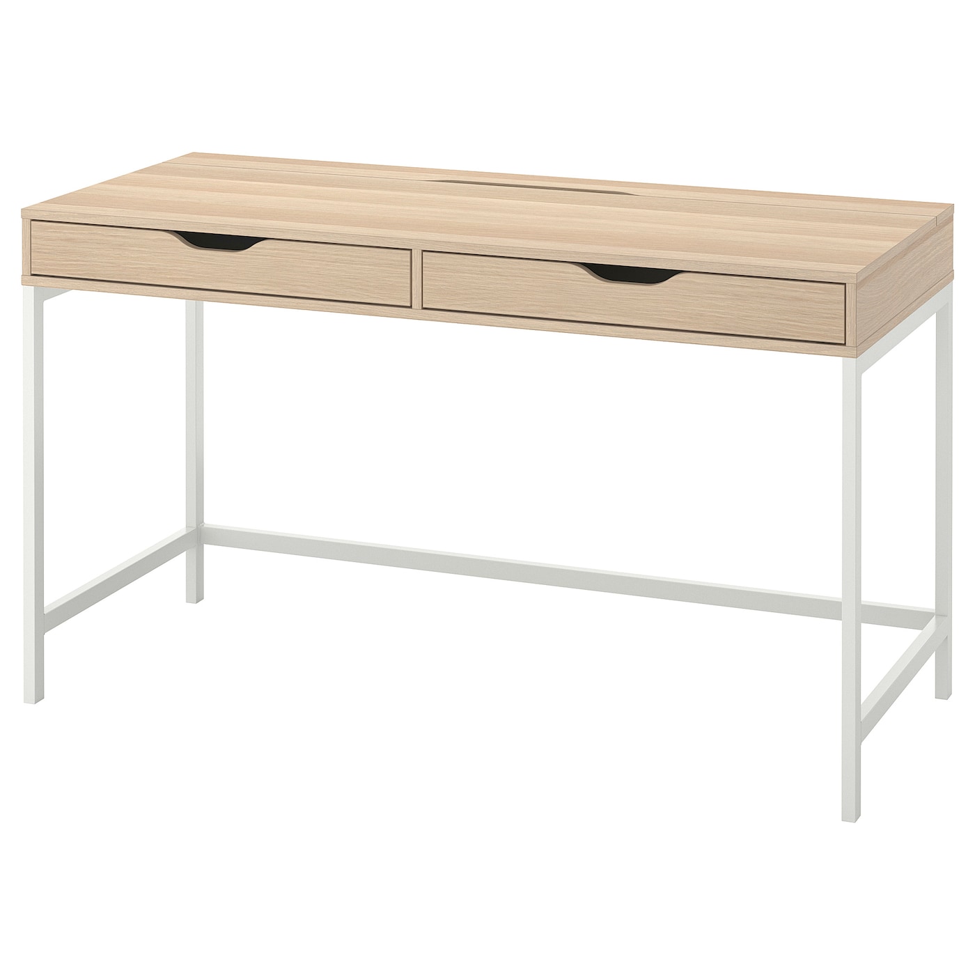 Письменный стол с ящиками - IKEA ALEX/АЛЕКС ИКЕА, 132х58 см, под беленый дуб/белый