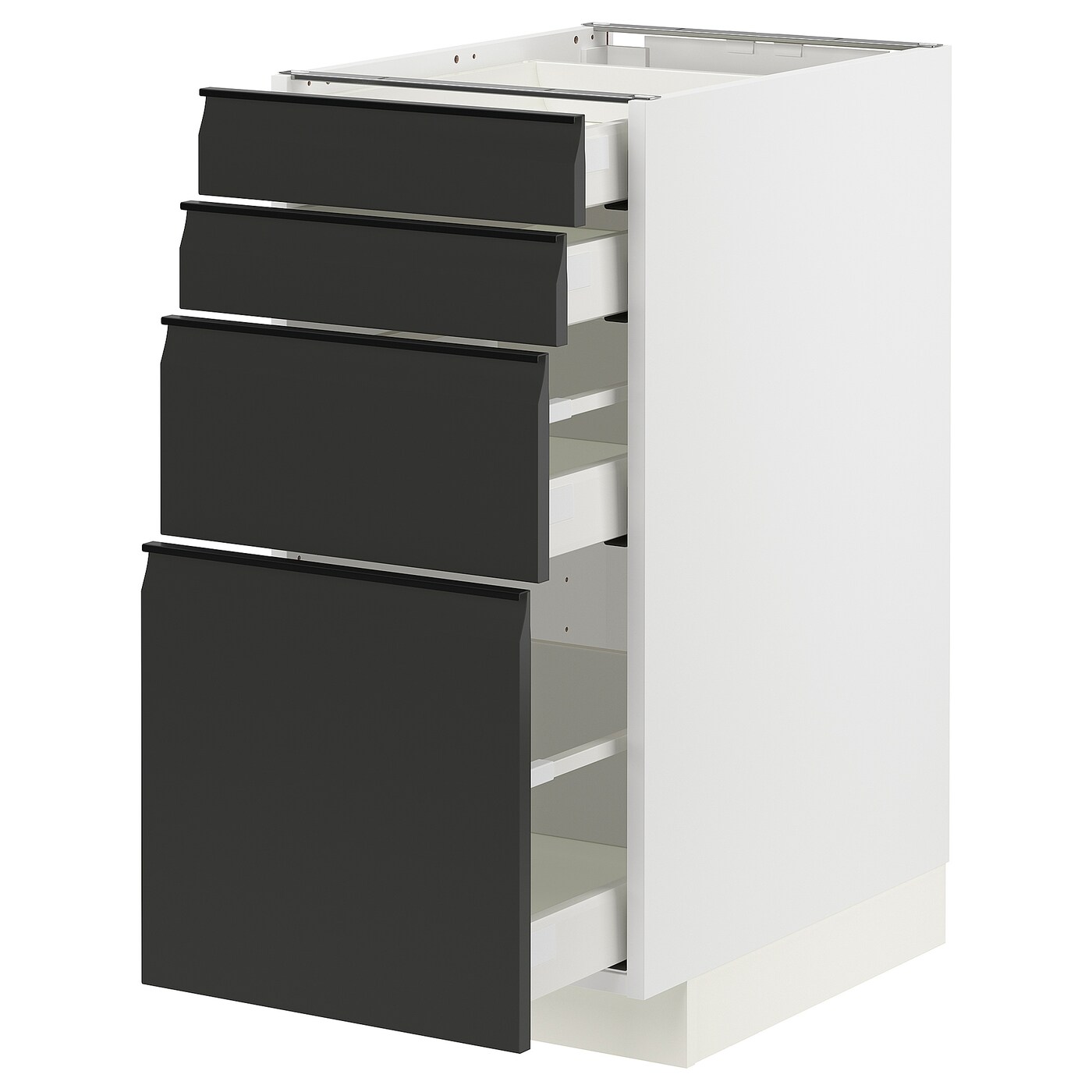Напольный кухонный шкаф  - IKEA METOD MAXIMERA, 88x61,6x40см, белый/черный, МЕТОД МАКСИМЕРА ИКЕА