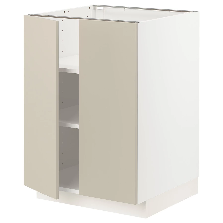Напольный шкаф - METOD IKEA/ МЕТОД ИКЕА,  60х88 см, белый/бежевый (изображение №1)