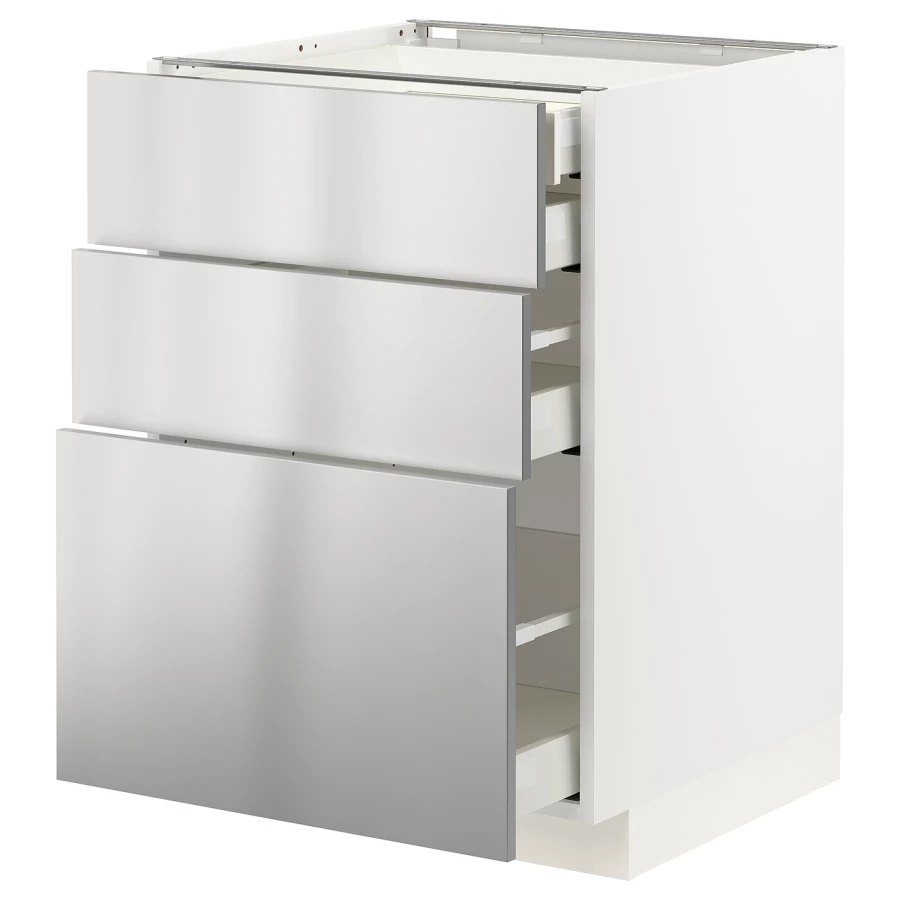 Напольный шкаф  - IKEA METOD MAXIMERA, 88x61,6x60см, белый/светло-серый, МЕТОД МАКСИМЕРА ИКЕА (изображение №1)