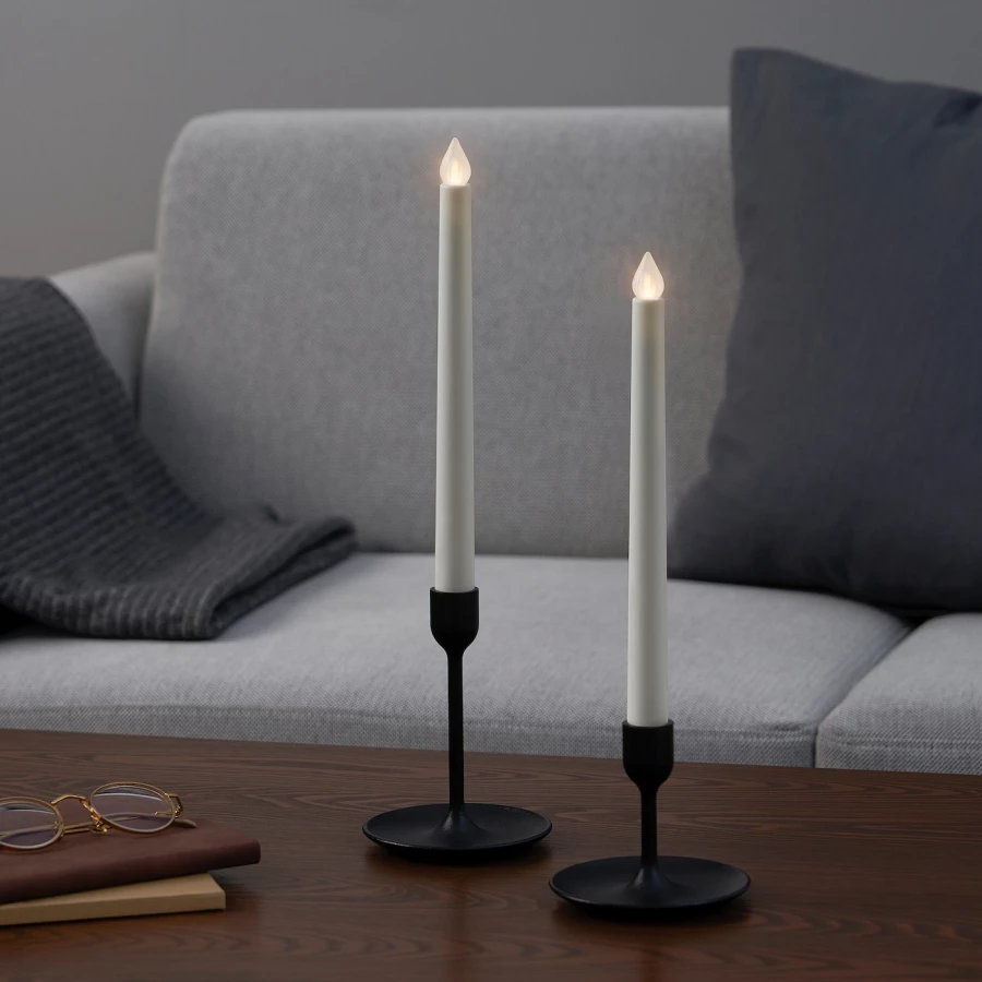 Светодиодная свеча для люстры - IKEA ÄDELLÖVTRÄD/ADELLVTRAD/ЭДЕЛЛОВТРЭД ИКЕА, 28х2,2 см, белый, 2 шт (изображение №2)