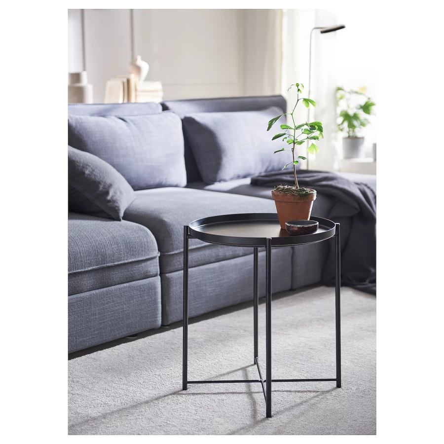 Стол сервировочный - IKEA GLADOM/ИКЕА ГЛАДОМ, 45х45х53 см, черный (изображение №4)