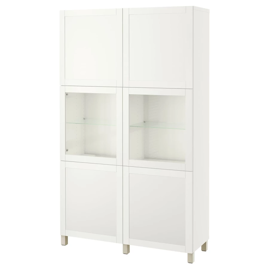 Книжный шкаф - BESTÅ/ BESTА IKEA/ БЕСТА/БЕСТО ИКЕА, 202х120 см, белый (изображение №1)