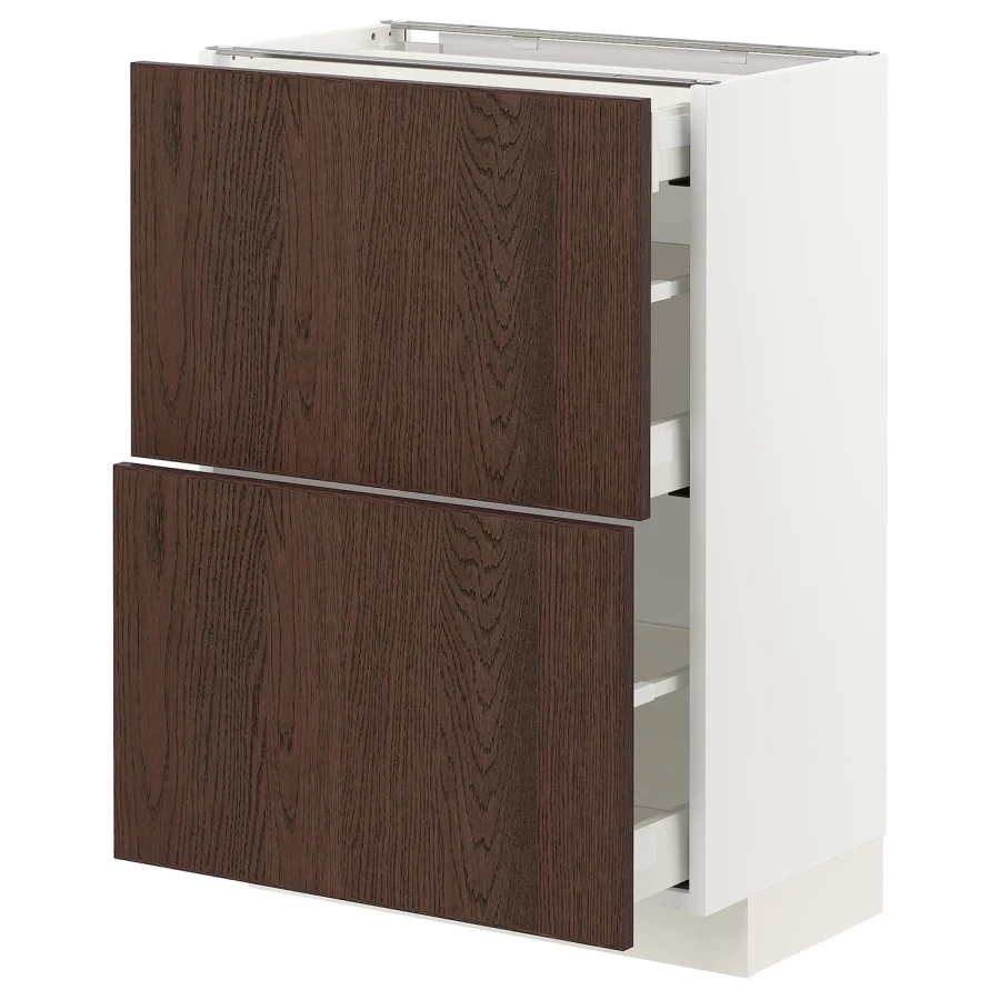Напольный кухонный шкаф  - IKEA METOD MAXIMERA, 88x39,2x60см, белый/коричневый, МЕТОД МАКСИМЕРА ИКЕА (изображение №1)