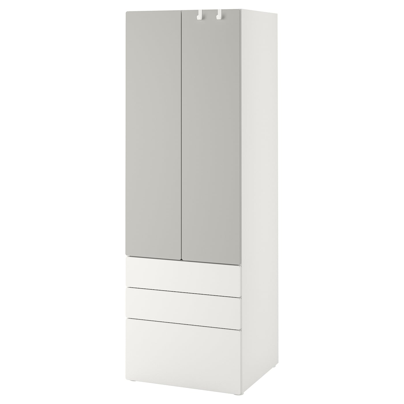 Шкаф - PLATSA/ SMÅSTAD / SMАSTAD  IKEA/ ПЛАТСА/СМОСТАД  ИКЕА, 60x57x181 см, белый/серый