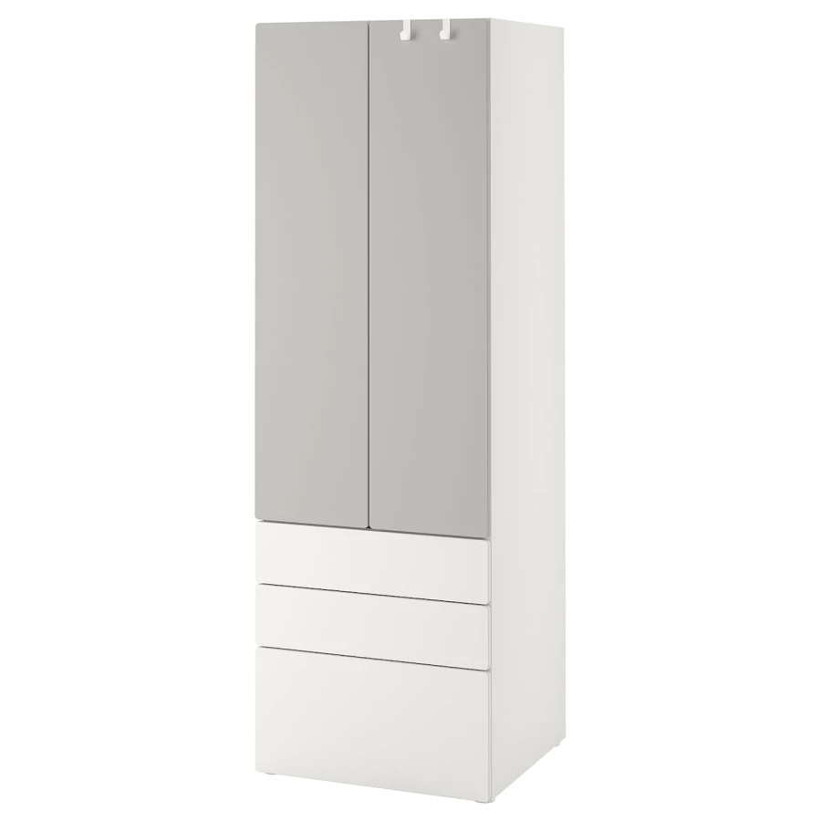Шкаф - SMÅSTAD / SMАSTAD  IKEA /СМОСТАД  ИКЕА, 60x42x181 см, белый/серый (изображение №1)