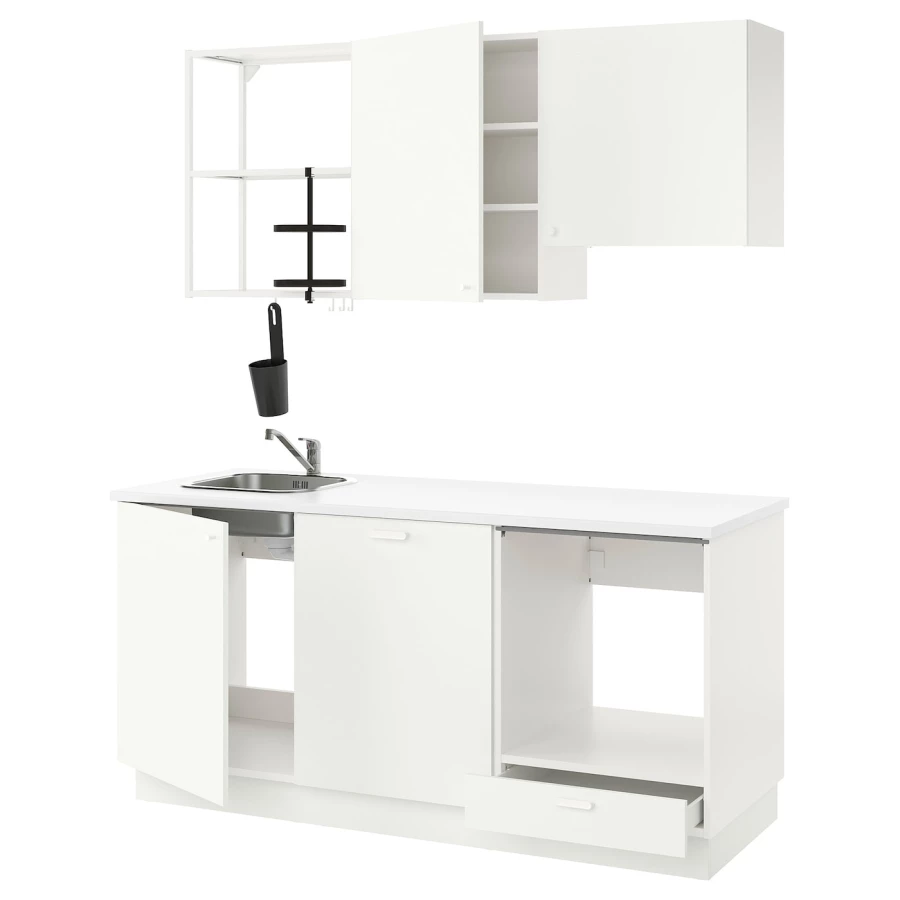 Кухня -  ENHET  IKEA/ ЭНХЕТ ИКЕА, 222х183 см, белый (изображение №1)