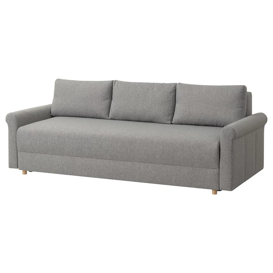 3-местный диван-кровать - IKEA DÅNHULT/DANHULT,  78x96x220см, серый, ДАНХУЛЬТ ИКЕА (изображение №1)