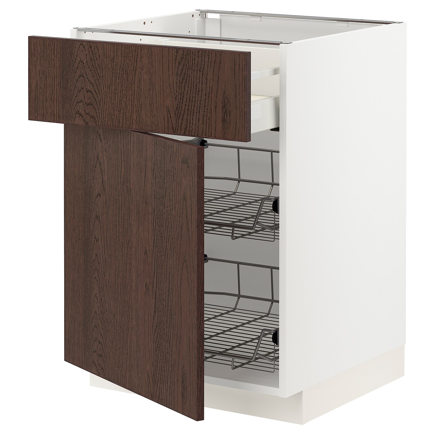 Напольный шкаф - METOD / MAXIMERA IKEA/ МЕТОД/ МАКСИМЕРА ИКЕА,  60х88 см, белый/ коричневый