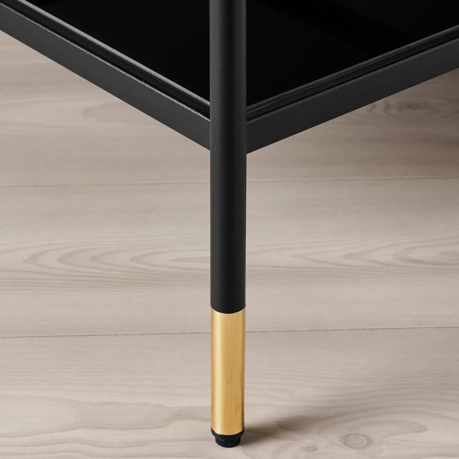 Журнальный стол - IKEA ИКЕА ÄSPERÖD,114х57х47 см, черный/стекло черное (изображение №5)