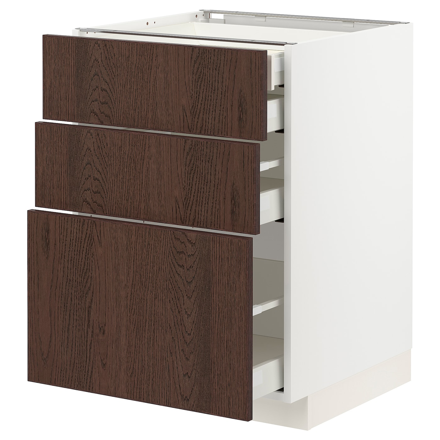 Напольный шкаф  - IKEA METOD MAXIMERA, 88x61,6x60см, белый/коричневый, МЕТОД МАКСИМЕРА ИКЕА