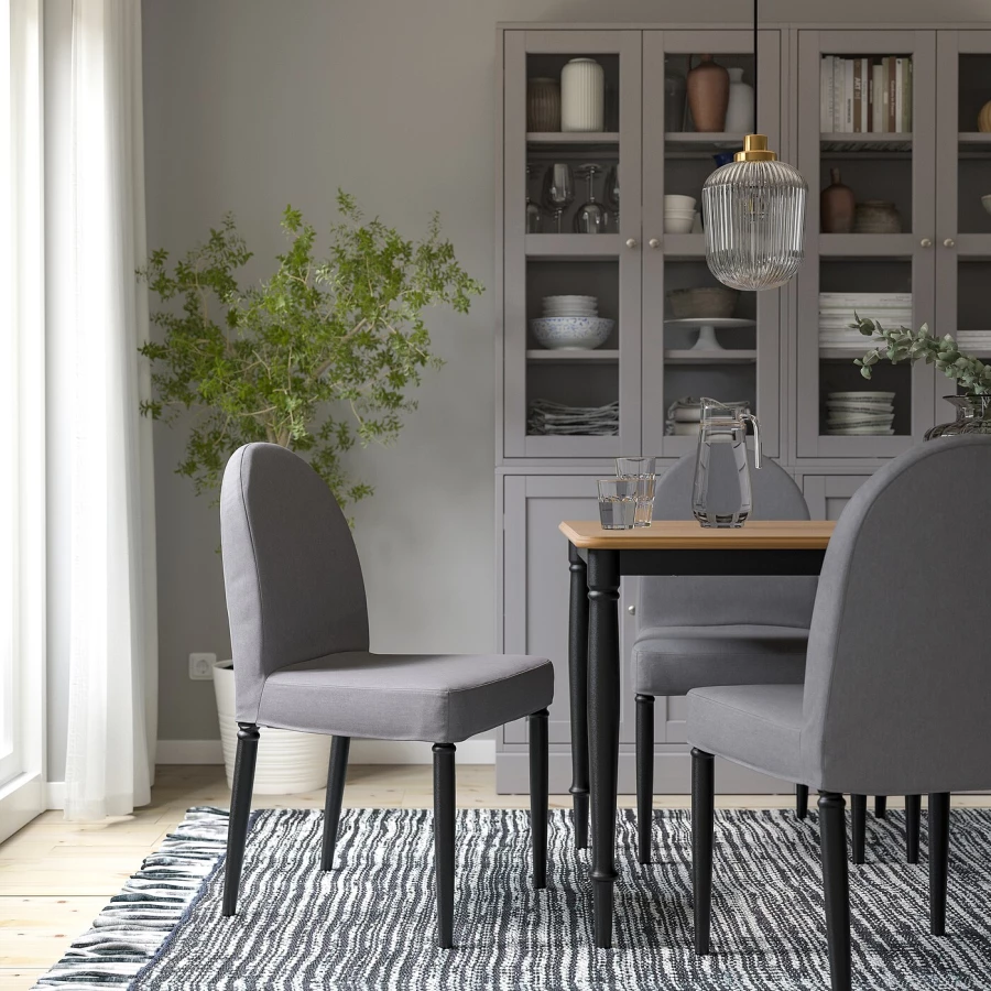 Стол и 4 стула - DANDERYD / DANDERYD IKEA/ ДАНДЕРИД ИКЕА, 130х80х75 см, бежевый/серый (изображение №3)