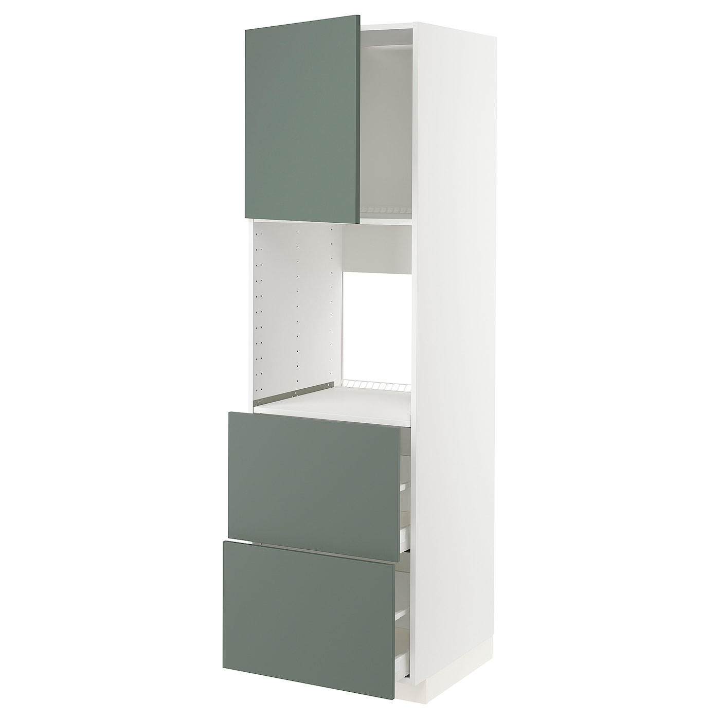 Высокий шкаф с ящиками - IKEA METOD/MAXIMERA/МЕТОД/МАКСИМЕРА ИКЕА, 200х60х60 см, белый/темно-зеленый