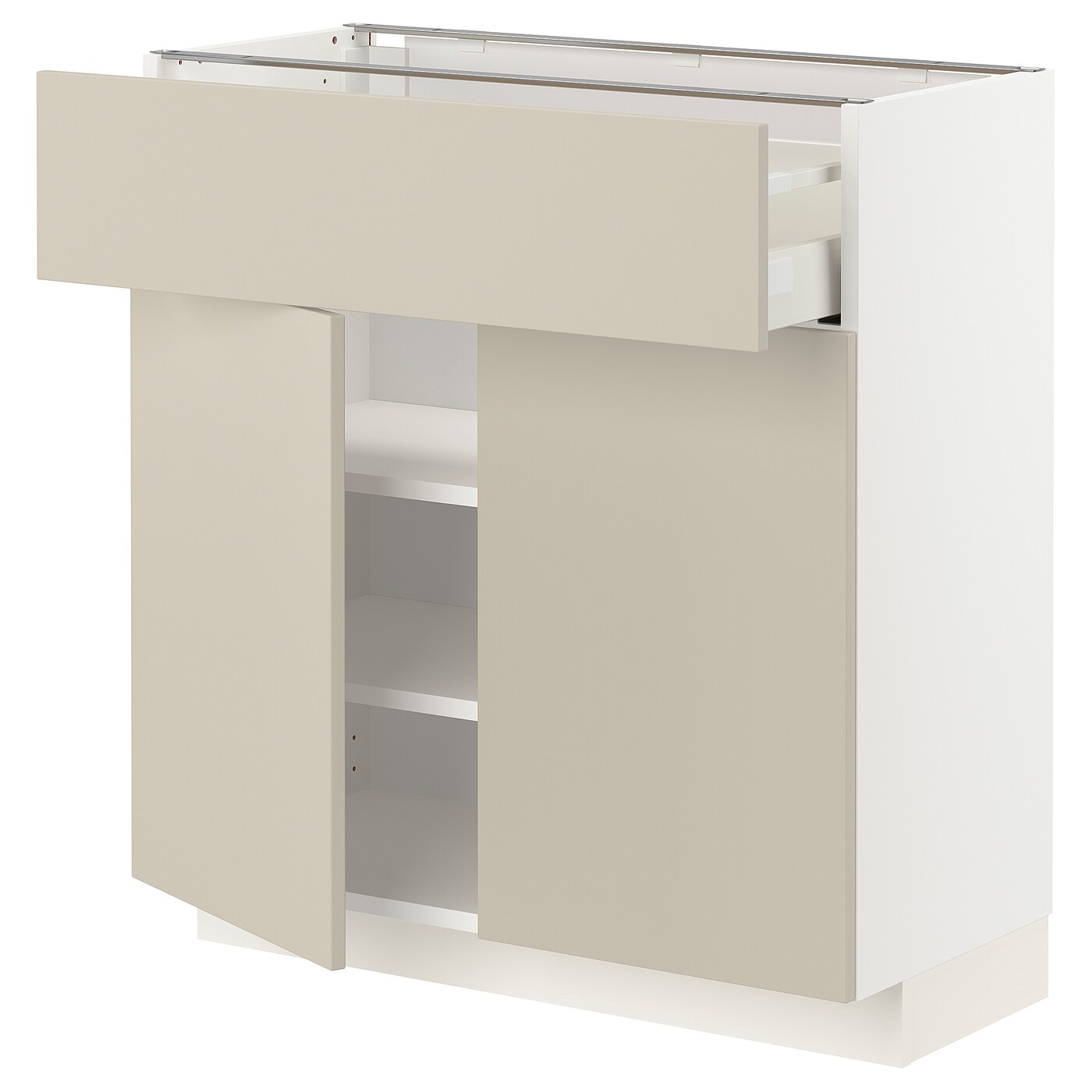 Напольный кухонный шкаф  - IKEA METOD MAXIMERA, 80x37x80см, белый/бежевый, МЕТОД МАКСИМЕРА ИКЕА