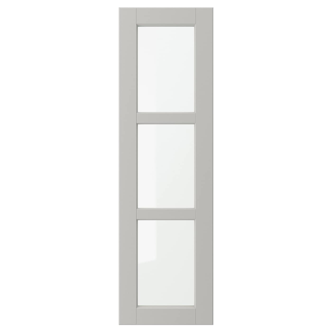 Дверца со стеклом - IKEA LERHYTTAN, 100х30 см, светло-серый, ЛЕРХЮТТАН ИКЕА
