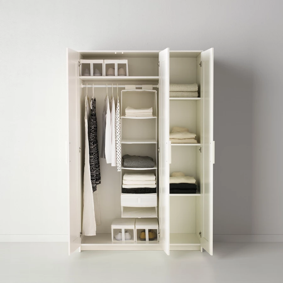Шкаф платяной 3-дверный - IKEA BRIMNES/БРИМНЭС/БРИМНЕС ИКЕА, 117х190 см, белый, (изображение №4)