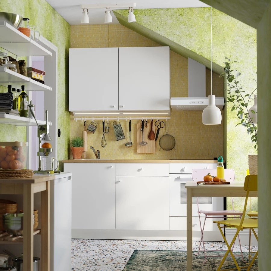Кухонная комбинация для хранения вещей - KNOXHULT IKEA/ КНОКСХУЛЬТ ИКЕА, 180х61х220 см, бежевый/белый (изображение №3)