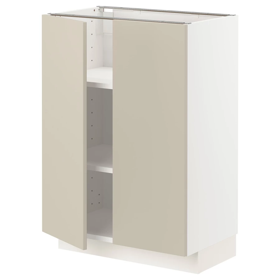 Напольный шкаф - METOD IKEA/ МЕТОД ИКЕА,  60х88 см, белый/светло-бежевый (изображение №1)