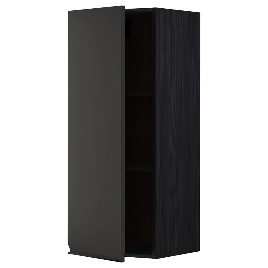 Навесной шкаф с полкой - METOD IKEA/ МЕТОД ИКЕА, 100х40 см, черный (изображение №1)