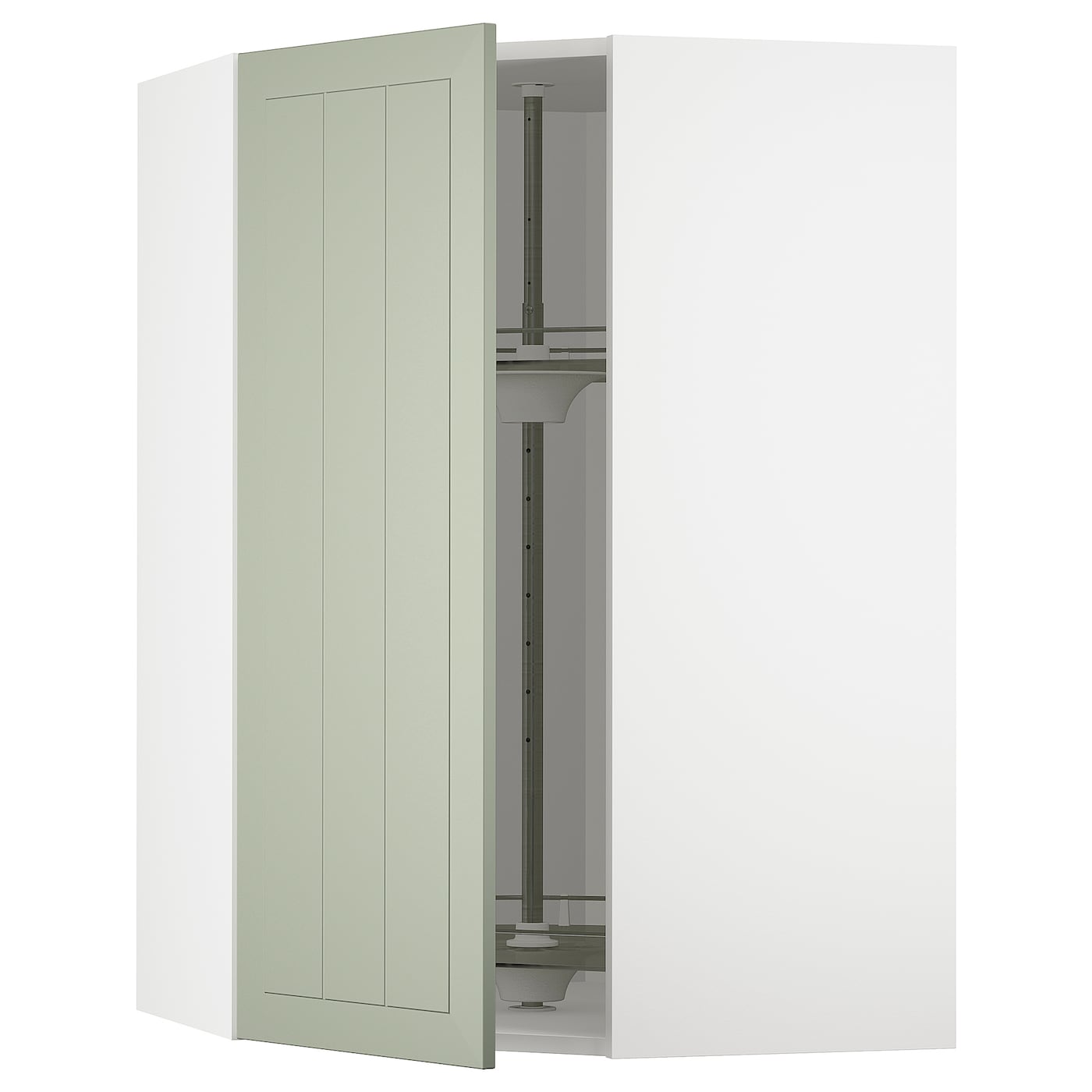 Угловой навесной шкаф с каруселью - METOD  IKEA/  МЕТОД ИКЕА, 100х68 см, белый/зеленый