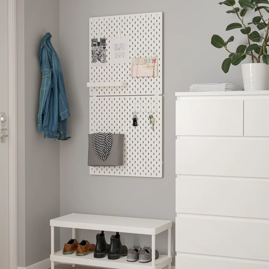 Комбинированная перфорированная доска  - SKÅDIS / SKАDIS IKEA/ СКОДИС  ИКЕА,  6,5х3 см, белый (изображение №5)