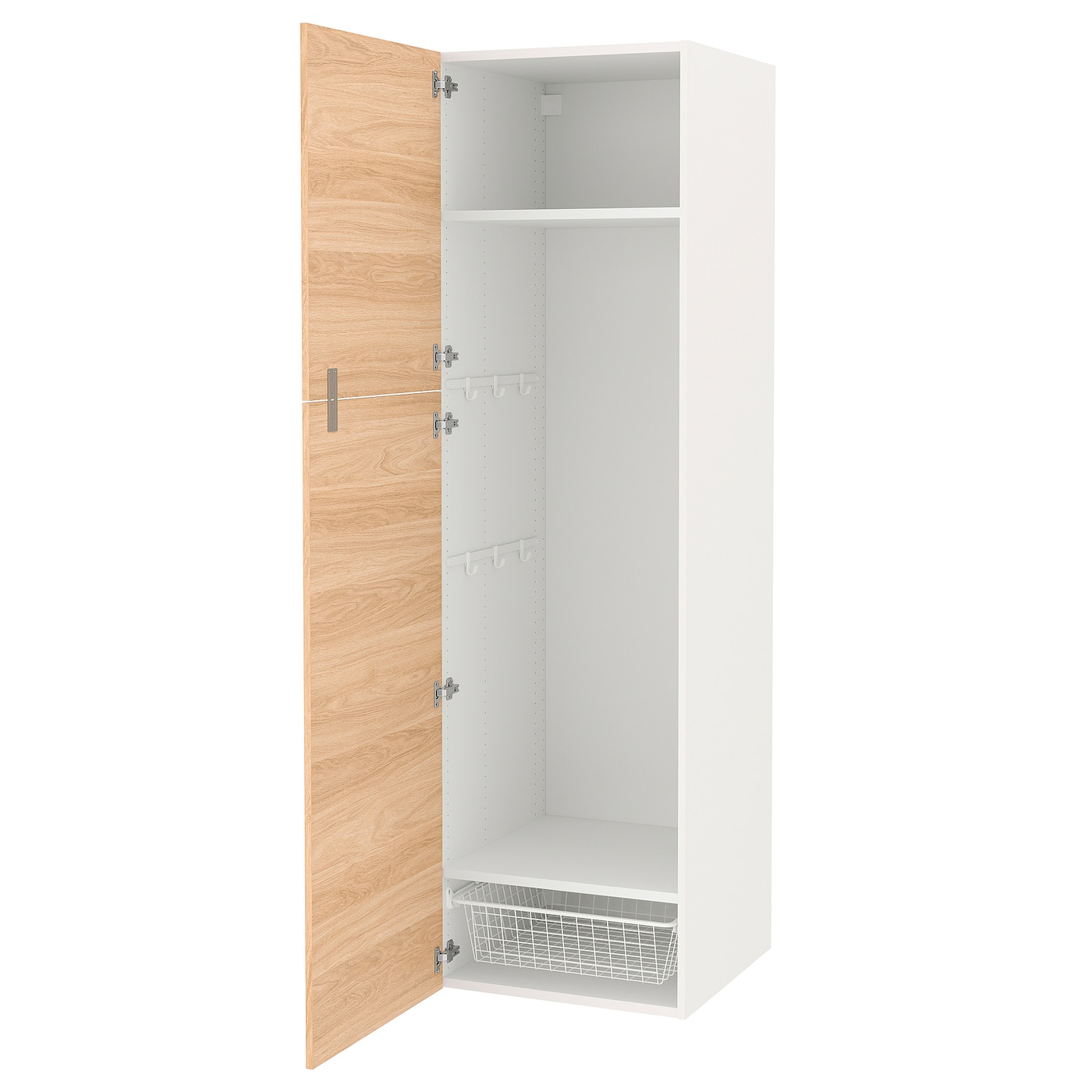 Высокая тумба для ванной - ENHET  IKEA/ЭНХЕТ ИКЕА, 60x62x210 см, белый/бежевый
