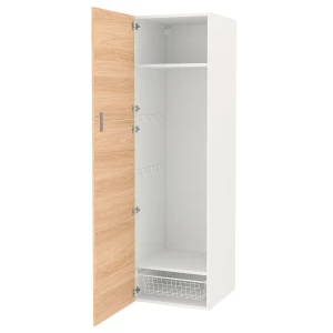 Высокая тумба для ванной - ENHET IKEA/ЭНХЕТ ИКЕА, 60x62x210 см, белый/бежевый