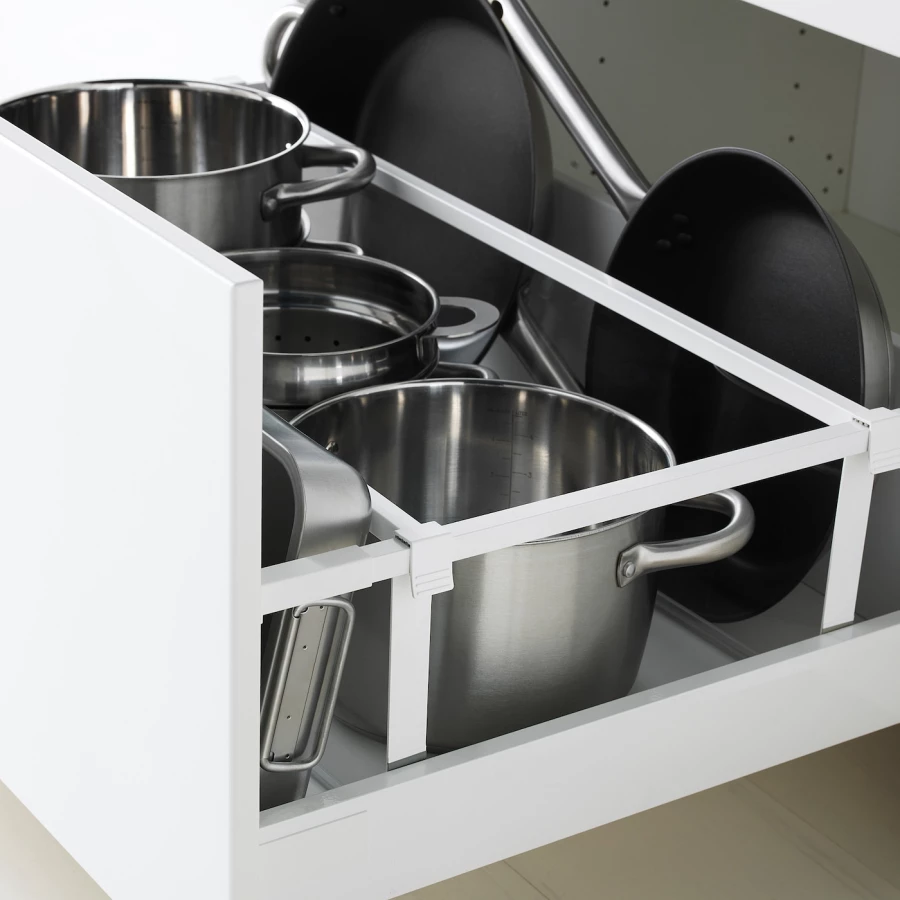 Напольный кухонный шкаф  - IKEA METOD MAXIMERA, 88x62x80см, белый/серый, МЕТОД МАКСИМЕРА ИКЕА (изображение №6)
