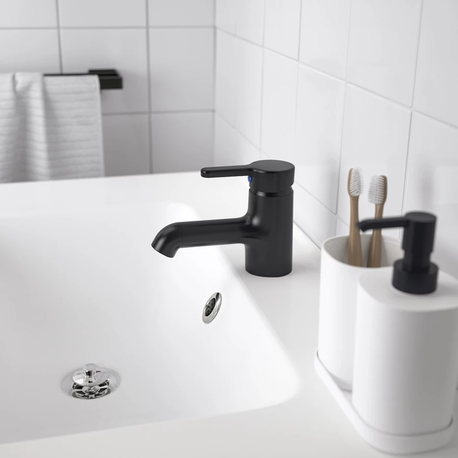 Смесители для ванны - SALJEN IKEA/ САЛЬЕН ИКЕА, 12 см, черный (изображение №2)