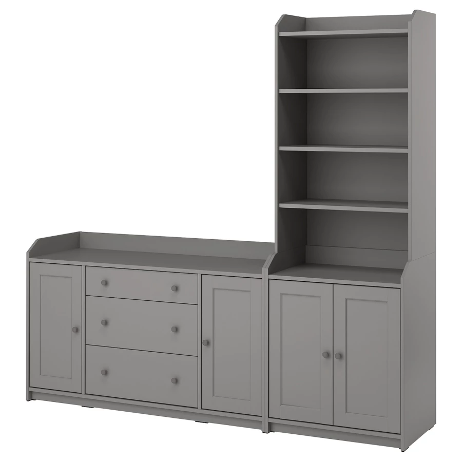 Шкаф - HAUGA IKEA/ХАУГА ИКЕА, 46х210х199 см, серый (изображение №1)
