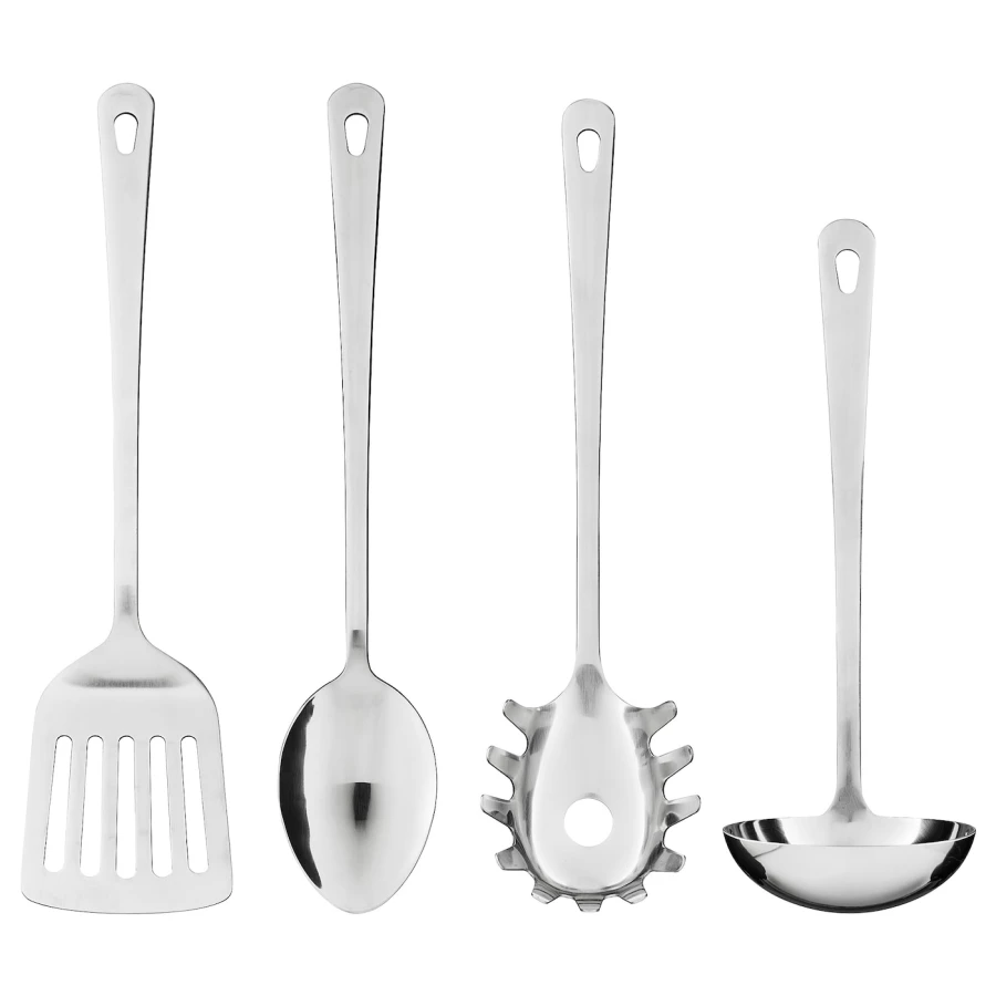 Набор кухонных принадлежностей - IKEA GRUNKA, 4 предмета, нержавеющая сталь, ГРУНКА ИКЕА (изображение №1)