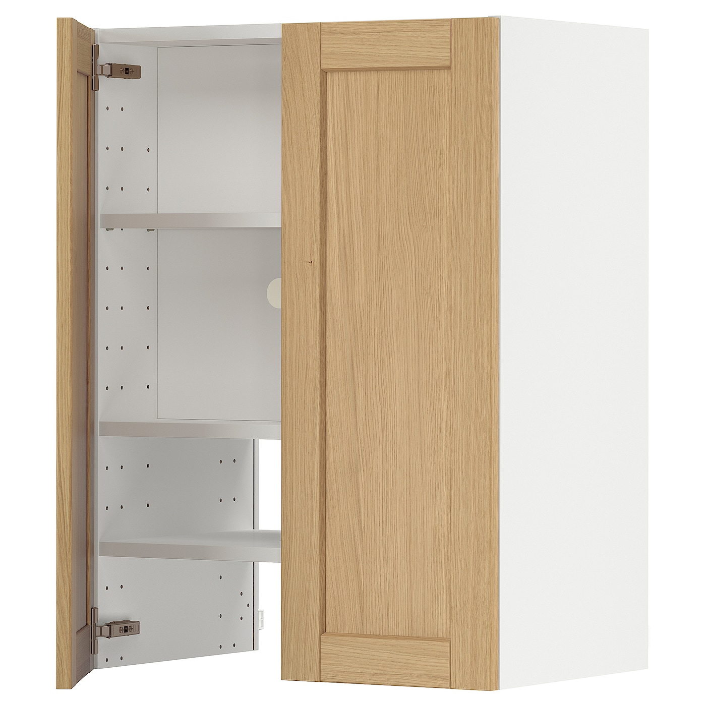Навесной шкаф - METOD IKEA/ МЕТОД ИКЕА, 60х80 см, белый/под беленый дуб