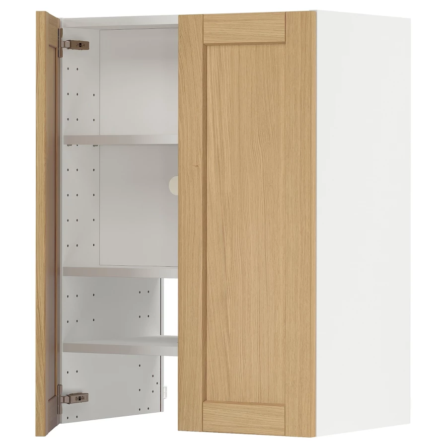Навесной шкаф - METOD IKEA/ МЕТОД ИКЕА, 60х80 см, белый/под беленый дуб (изображение №1)
