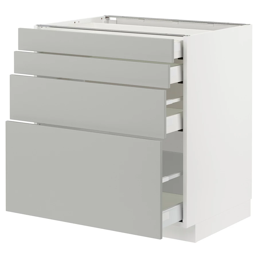 Напольный шкаф - METOD / MAXIMERA IKEA/ МЕТОД/ МАКСИМЕРА ИКЕА,  88х80 см, белый/светло-серый (изображение №1)