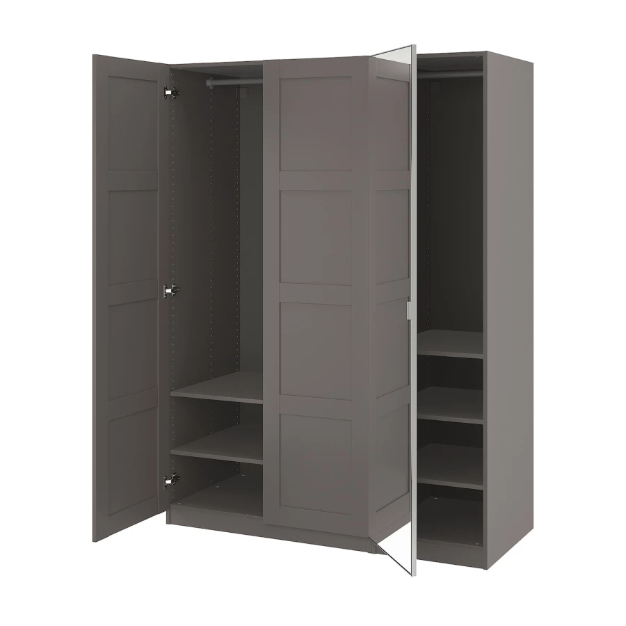 Гардероб - IKEA PAX/BERGSBO/ÅHEIM/ ПАКС/БЕРГСБУ ИКЕА , 150x60x201 см, темно-серый (изображение №1)