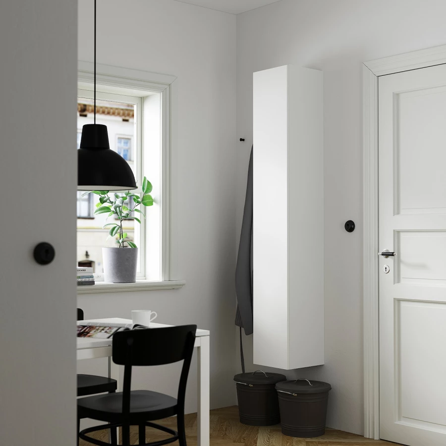 Высокий шкаф с дверцами - IKEA ENHET, белый, 30х32х180 см, ЭНХЕТ ИКЕА (изображение №2)