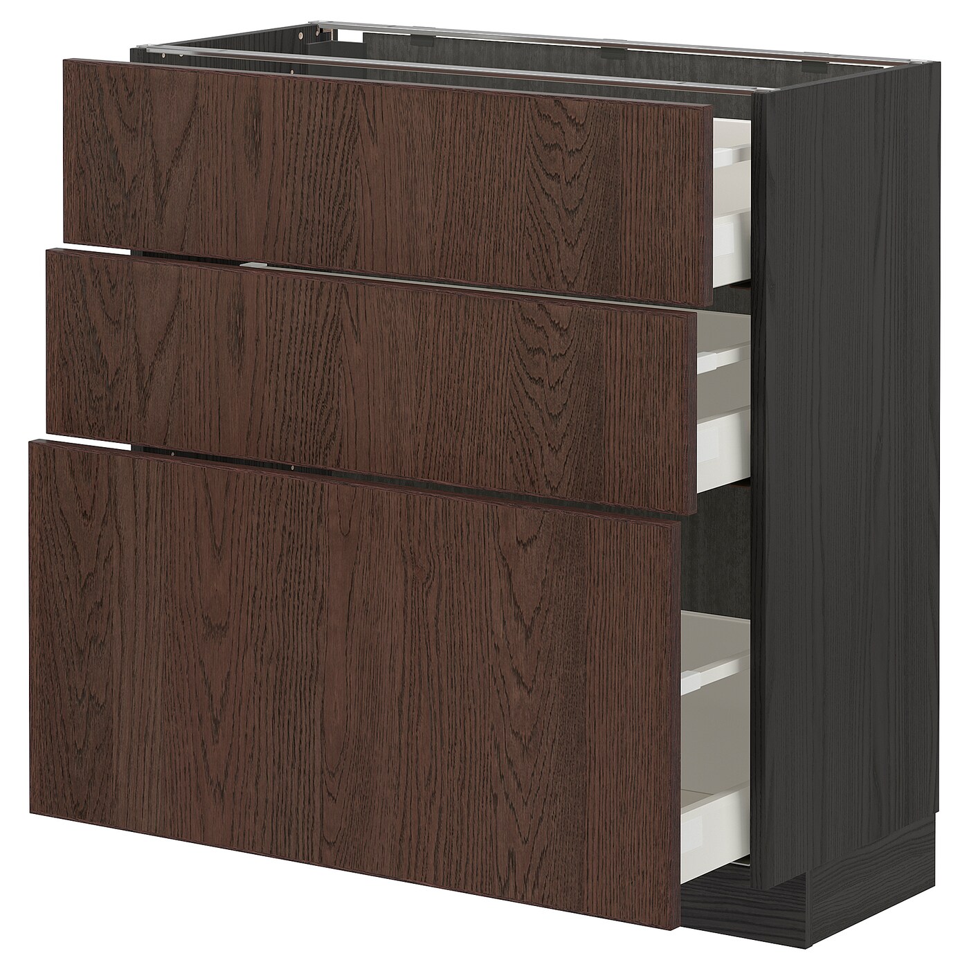 Напольный кухонный шкаф  - IKEA METOD MAXIMERA, 88x39x80см, черный/коричневый, МЕТОД МАКСИМЕРА ИКЕА