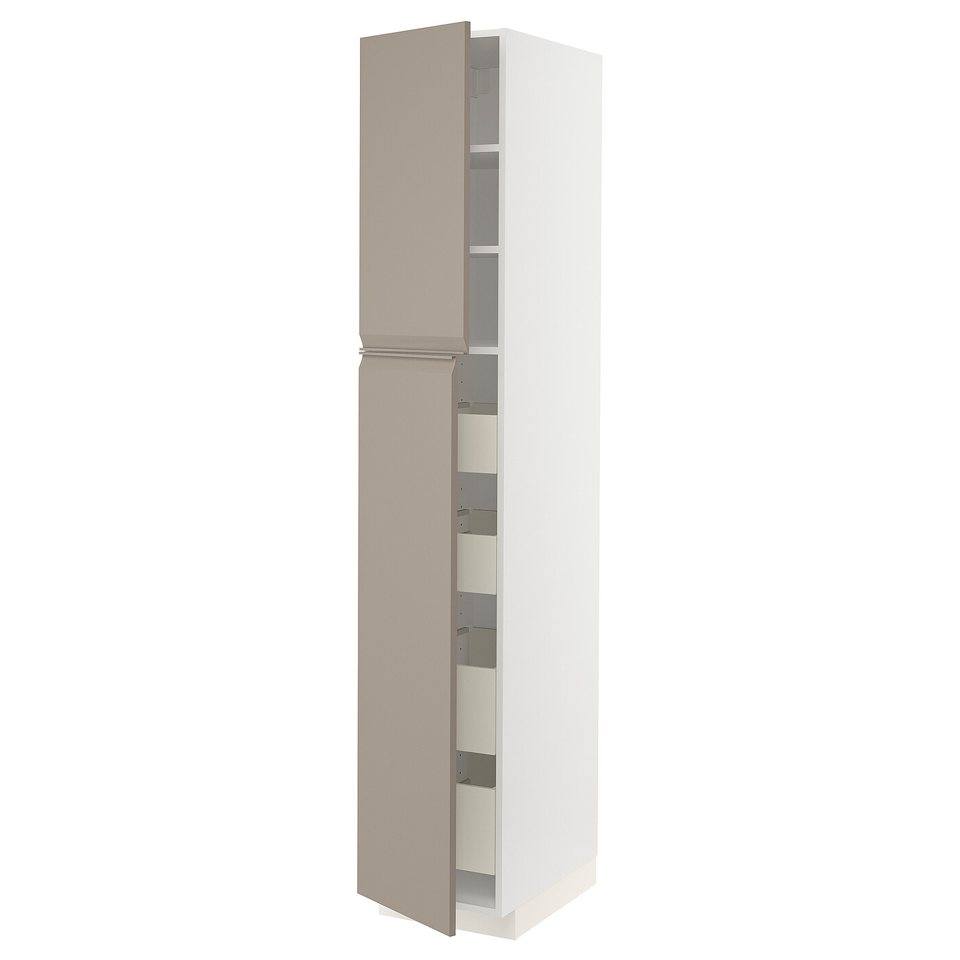 Высокий шкаф - IKEA METOD/MAXIMERA/МЕТОД/МАКСИМЕРА ИКЕА, 220х60х40 см, белый/серый