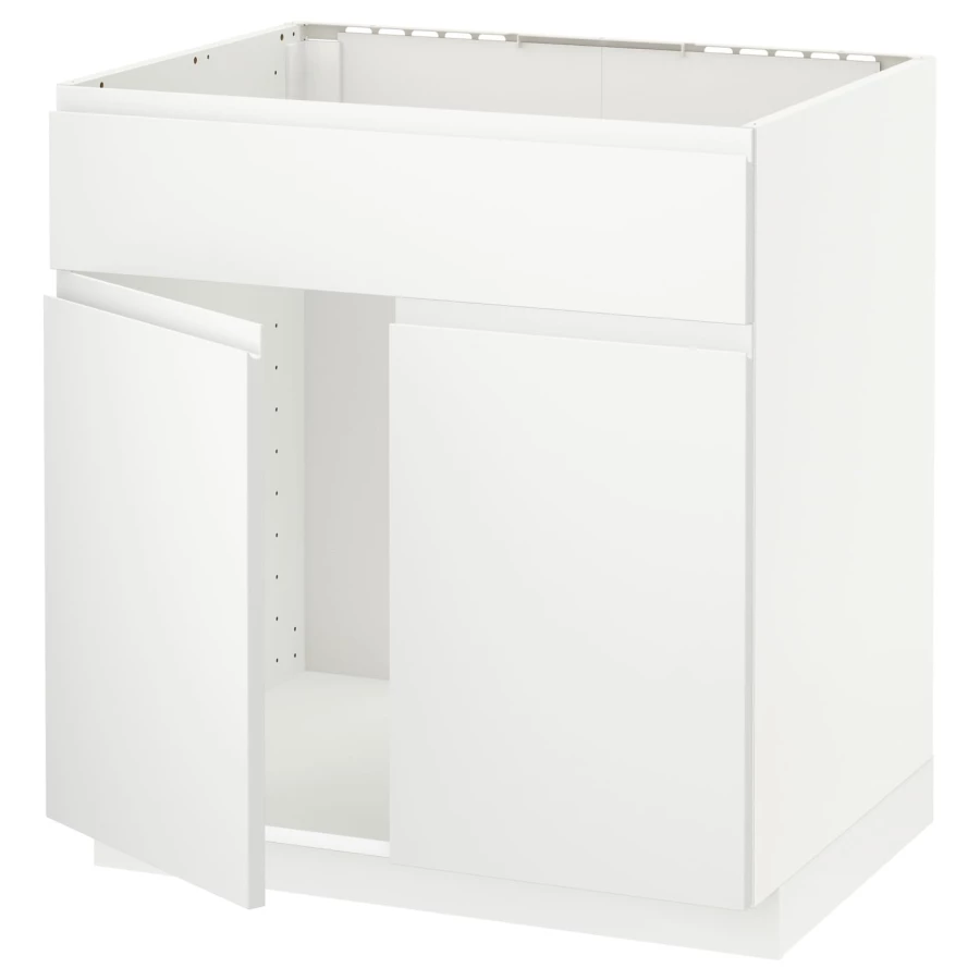 Напольный кухонный шкаф  - IKEA METOD, 88x62x80см, белый, МЕТОД ИКЕА (изображение №1)