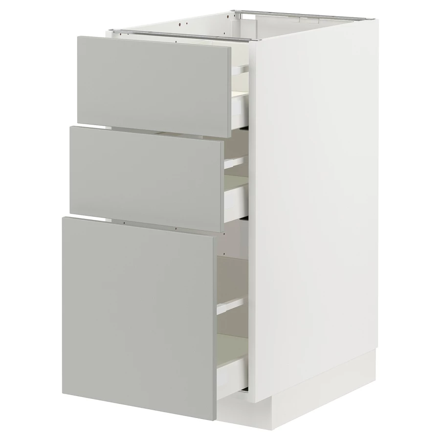 Напольный шкаф - METOD / MAXIMERA IKEA/ МЕТОД/ МАКСИМЕРА ИКЕА,  40х88 см, белый/серый (изображение №1)