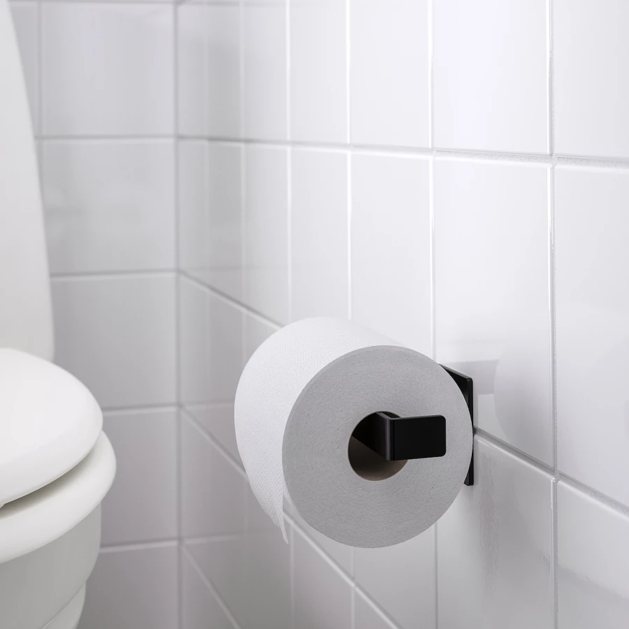 Держатель для рулонов туалетной бумаги - SKOGSVIKEN IKEA/ СКОГСВИКЕН ИКЕА,  13х6 см, черный (изображение №2)