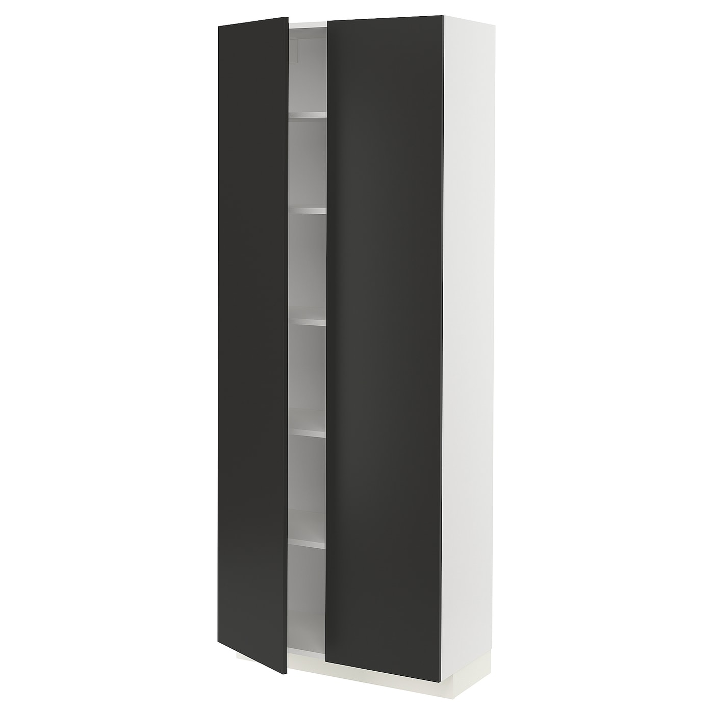 Высокий шкаф - IKEA METOD/МЕТОД ИКЕА, 200х37х80 см, белый/черный