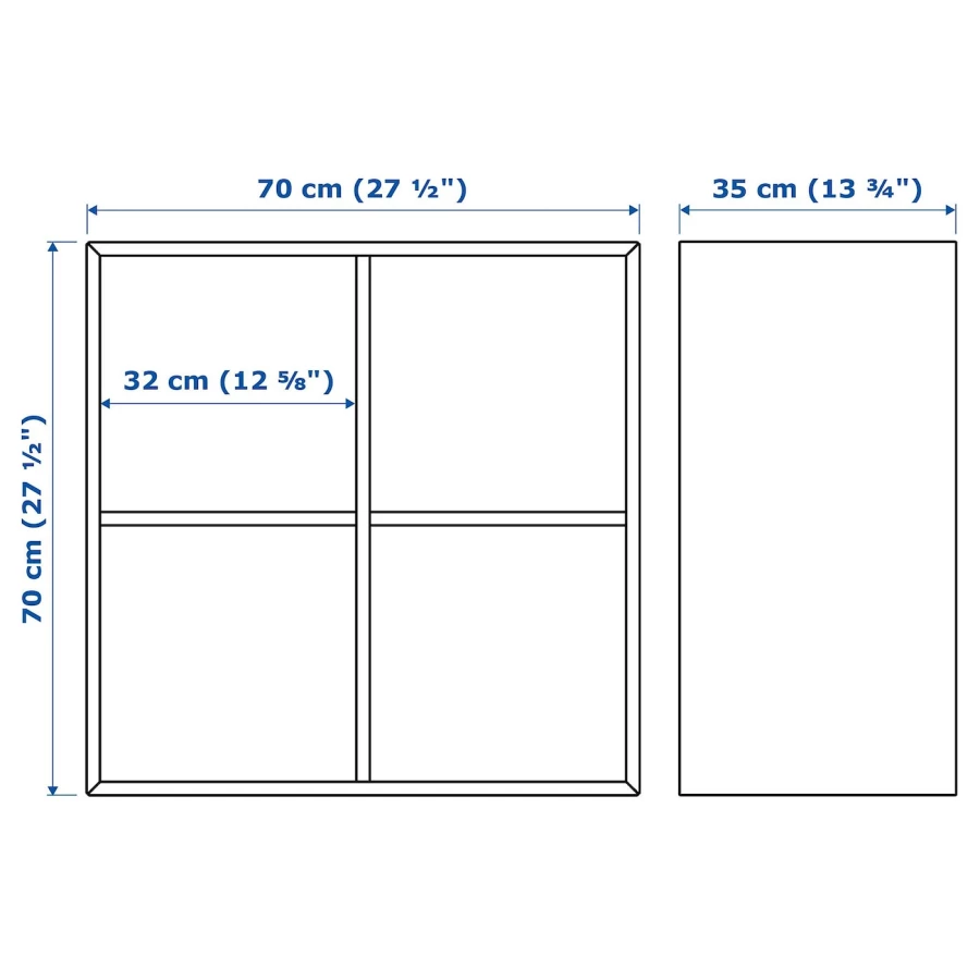 Шкаф с 4 отделениями - IKEA EKET /ЭКЕТ ИКЕА, 70x35x70см,коричневый (изображение №3)