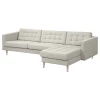 4-местный диван с шезлонгом - IKEA LANDSKRONA, 89x280см, бежевый, ЛАНДСКРУНА ИКЕА