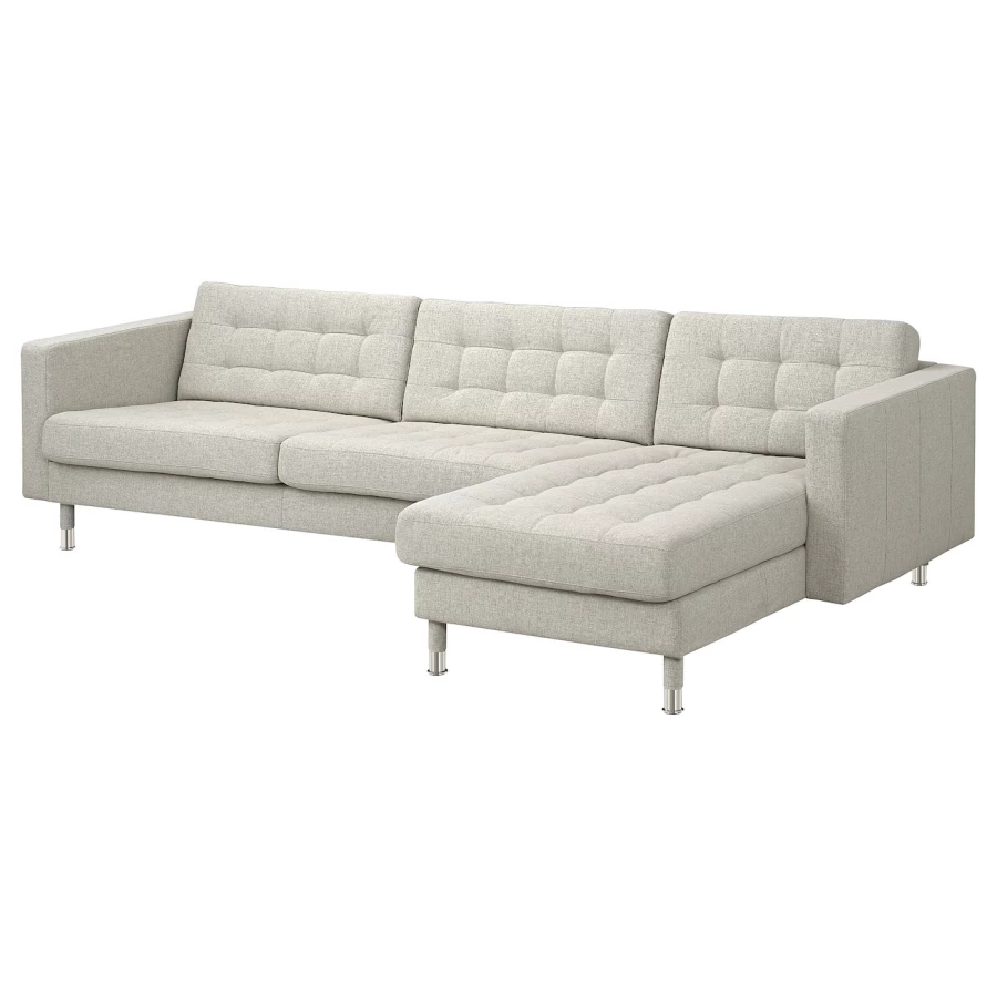 4-местный диван с шезлонгом - IKEA LANDSKRONA, 89x280см, бежевый, ЛАНДСКРУНА ИКЕА (изображение №1)