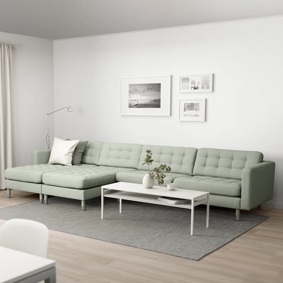 5-местный диван с шезлонгом - IKEA LANDSKRONA, 78x158x360см, светло-серый, ЛАНДСКРУНА ИКЕА (изображение №2)