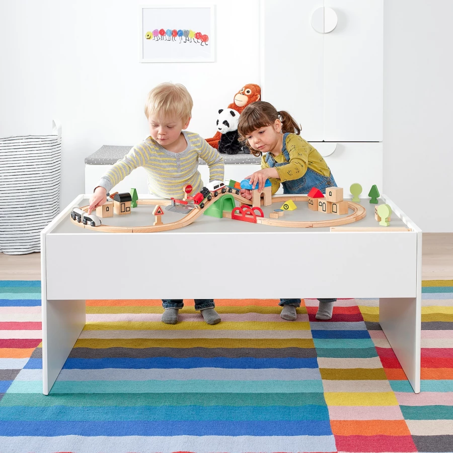 Стол детский - IKEA DUNDRA/ДУНДРЭ ИКЕА, 119x57x52 см, белый (изображение №2)