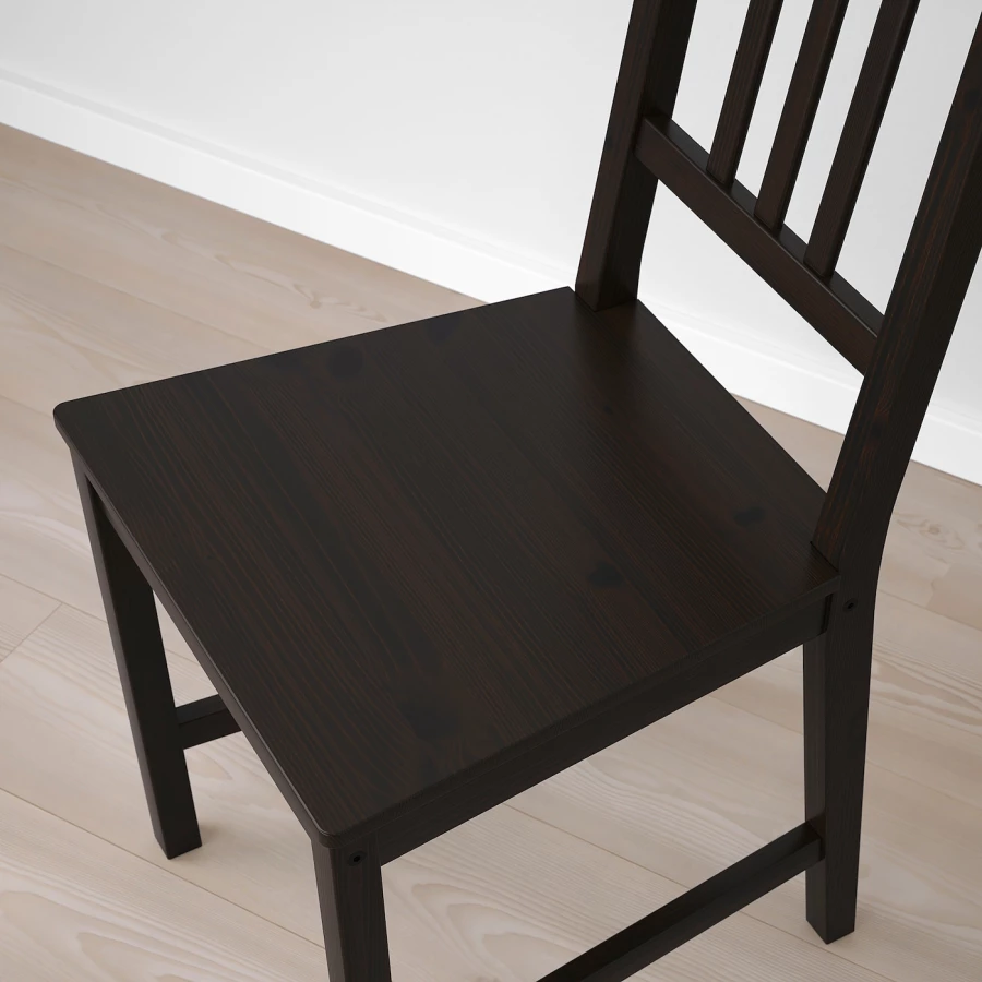 Стул деревянный - IKEA STEFAN, 90х42х49 см, черно-коричневый, СТЕФАН ИКЕА (изображение №7)